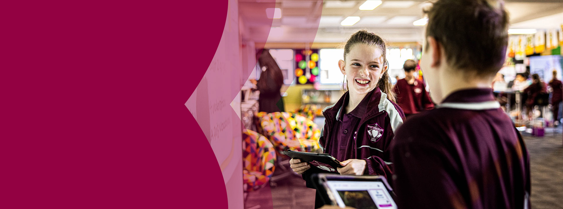 Students working together in the classroom at Mary Immaculate Primary School Quakers Hill