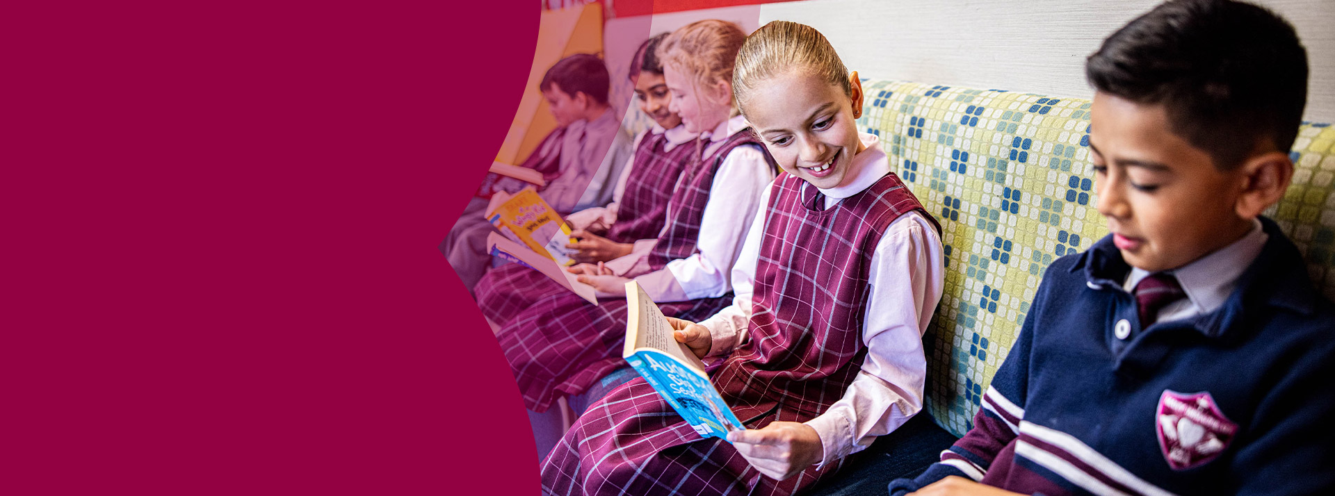 Students reading books in the library at Mary Immaculate Primary School Quakers Hill